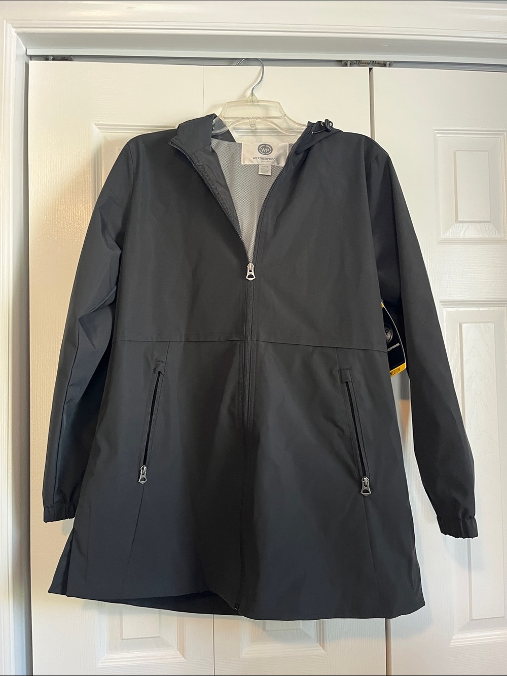 Weatherproof Black Women's Hooded Rain Jacket